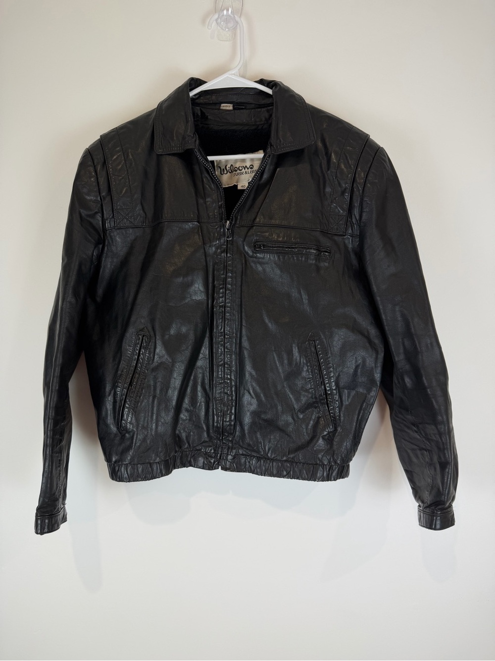 Vintage Wilson Leather and SuedeBlack Leather Bomber Jacket-Size 40